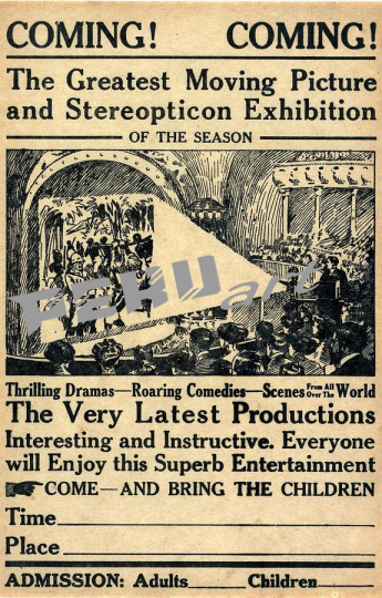 1909 coming coming the greatest moving picture and stereopti