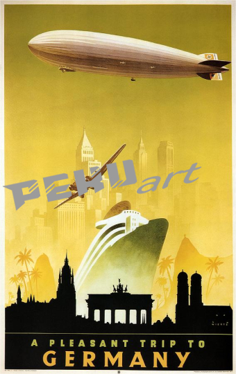 a pleasant trip to germany airship aircraft ship retro trave