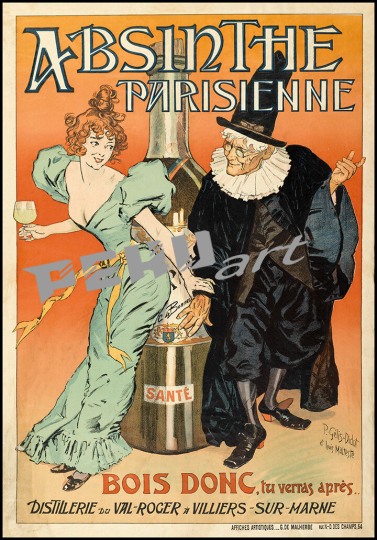 Absinthe parisienne. Bois donc tu verras après... Distillerie d