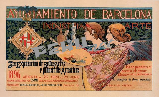 affiche-espagnole-pour-la-troisieme-exposition-de-barcelone-