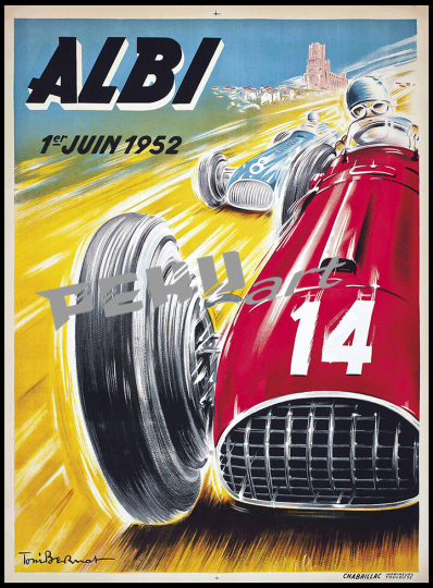 Albi 1952 vintage auto racing poster 