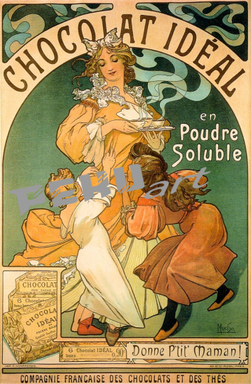 Alphonse Mucha - Affiche Chocolat - (MeisterDrucke-32463)