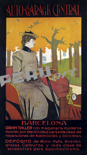 Auto Garage Central vintage automobile poster 