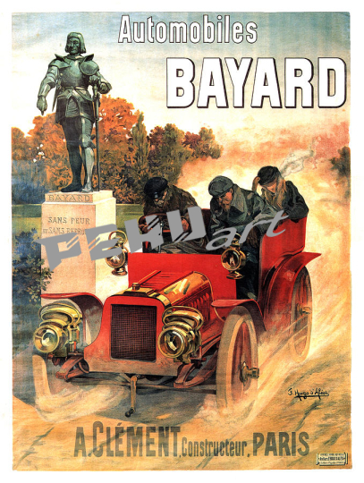 automobiles bayard car race vintage advertising  studi