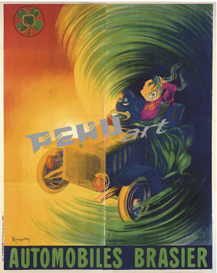 Automobiles Brasier cappiello vintage french o 