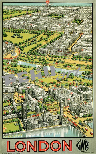 birds eye view of london vintage  studio grafii