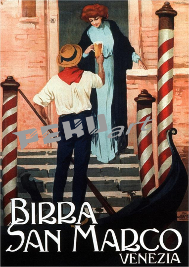 birra san marco venezia italy woman with beer glass retro tr