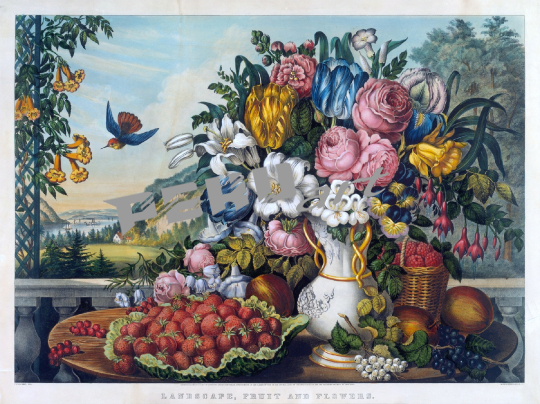 blumen-vogel-obst-stillleben