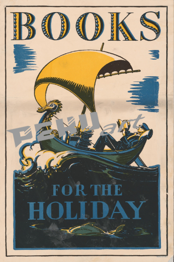 book-reading-vintage-poster