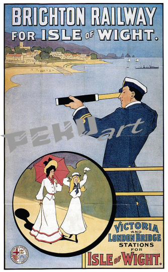 brighton railway england isle of wight retro travel advertis