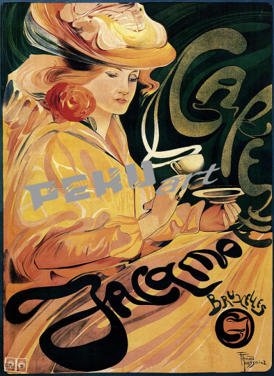 cafe jacamo woman sipping on a cup of coffee vintage adverti