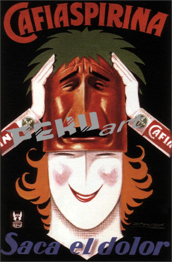 cafiaspirina saca el dolor medinines  vintage advertis