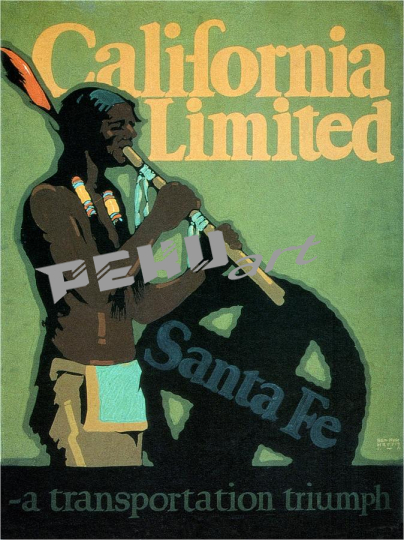 california limited santa fe retro  vintage 