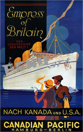 canadian pacific hamburg berlin empress of britain retro tra