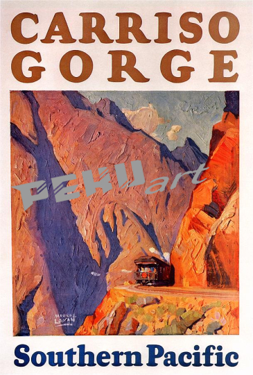 carriso gorge southern pacific retro  vintage p