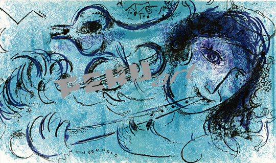 Chagall Flute Player Fine Art Prints