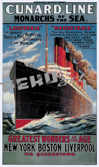 cunard lusitania mauretania ships water travel poste