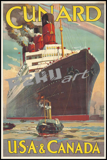 cunnard lines Aquitania usa canada steamer water tra