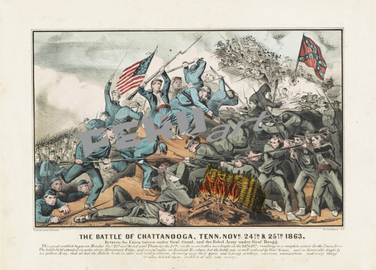 Currier Ives Battle of Chattanooga Tenn Nov 1863 civil war p