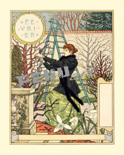 frau-kalender-garten-vintage