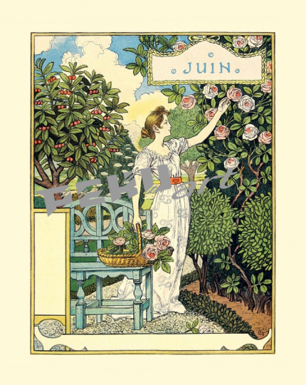 frau-kalender-garten-vintage