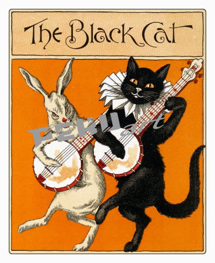 katze-hase-vintage-kunst