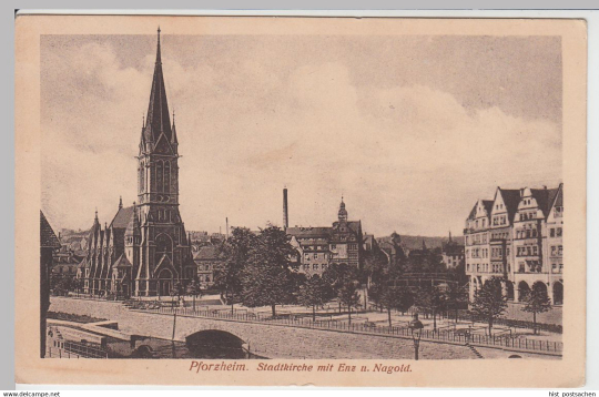 pforzheimstadtkirchemitenzundnagold1910er