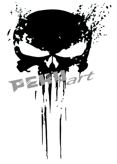 Skull XL Aufkleber-schwarz