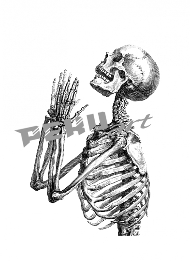 vintage-kunst-schadel-skelett
