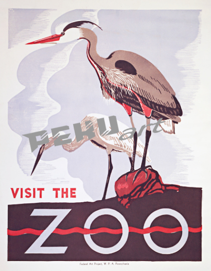 visit the zoo herons wpaframed giclee