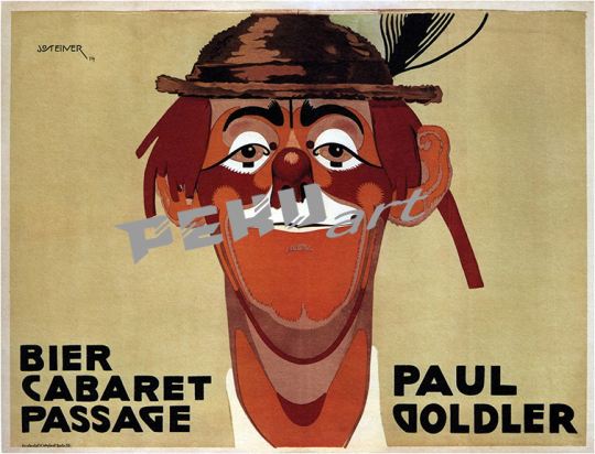 1914 Bier Cabaret Passage Paul Goldler vintage french poster 