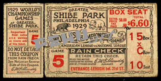 1929 World Series Ticket 