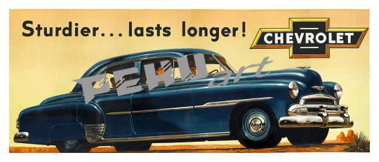 1951 chevrolet vintage automobile poster 