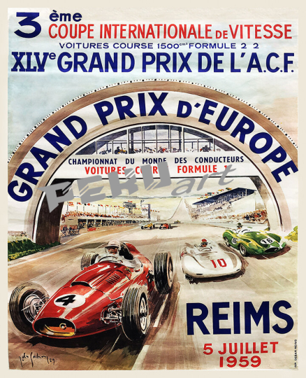 1959 Grand Prix vintage auto racing poster 