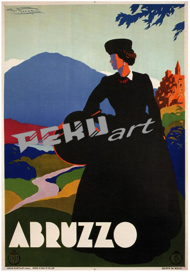 abruzzo italy girl in black gown retro  vintage