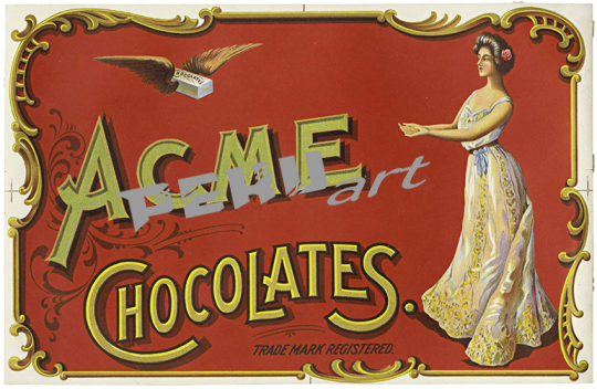 acme chocolates vintage advertising poster 