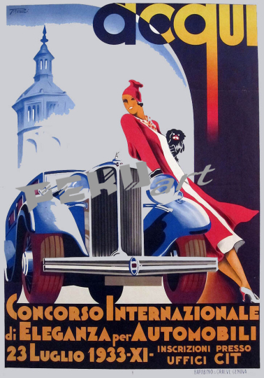 acqui Concourse vintage auto poster 