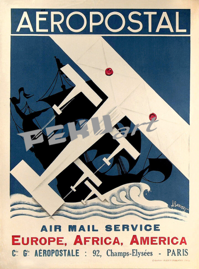 Aeropostal air mail europe africa america vintage air travel 