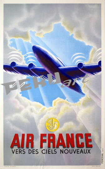 air france vintage aviation airlplane poster 
