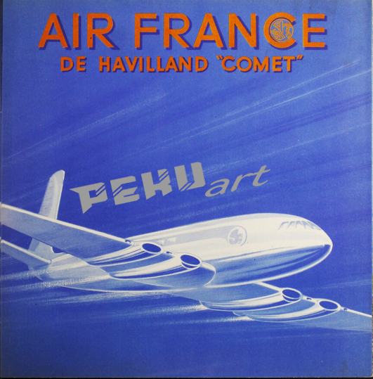 Air France vintage aviation poster 