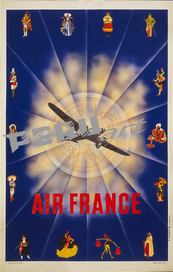 Air France vintage aviation poster