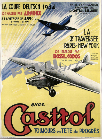 Airplane Castrol vintage aviation poster 