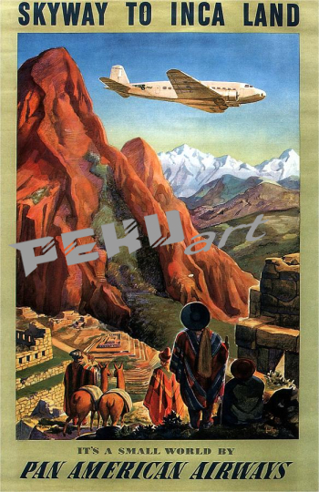 airplane flying ove the mountains in south america incas vin