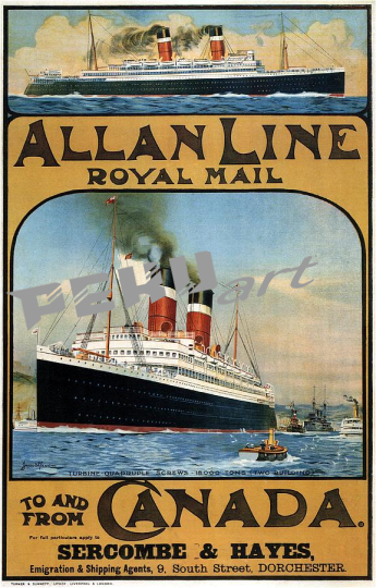 allan line to canada royal mail steamliner retro travel 