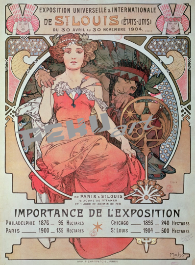 Alphonse Marie Mucha - A Poster for the World Fair St Louis United States 1904 (lithograph) - (MeisterDrucke-133605)