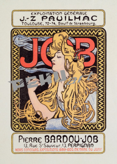 AlphonseMucha-AdvertisingposterforcigarettepaperJobcreatedbyAlphonseMucha(1860-1939)-(MeisterDrucke-659967)