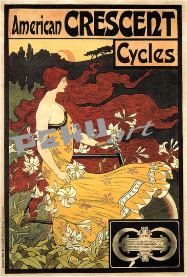 american crescent cycles vintage advertising  studio g