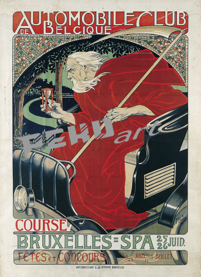 Automobile Club de Belgique Bruxelles vintage french poster