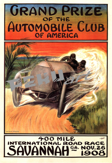 automobile club of america car race vintage advertising 
