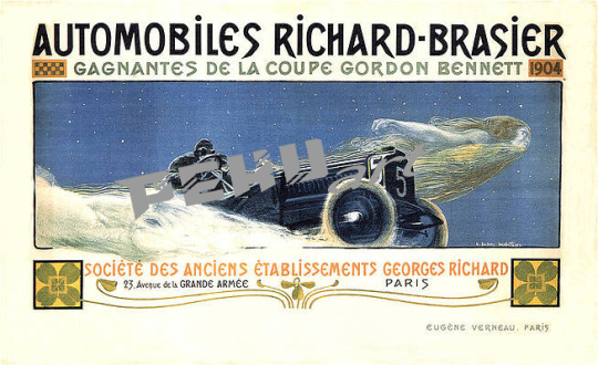 automobiles richard brasier car race vintage advertising pos 